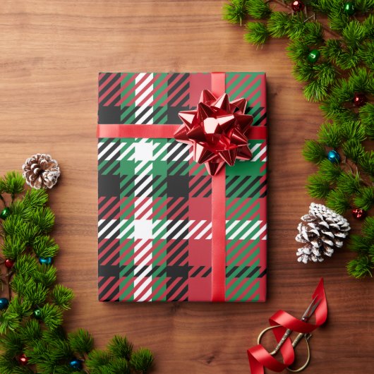kerstbuffelcontrole Tartan Gingham Pset Cadeaupapier (Feestdagen Geschenken)