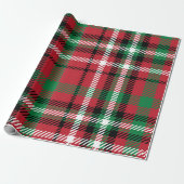 kerstbuffelcontrole Tartan Gingham Pset Cadeaupapier (Uitgerold)