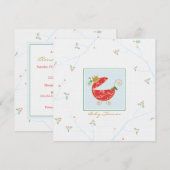 kerstbulbritten Baby, uitnodiging voor carriage Sh (Voorkant / Achterkant)