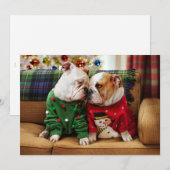 Kerstbulldogs in truitjes kaart (Voorkant / Achterkant)