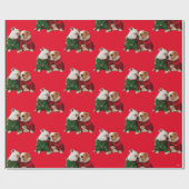 Kerstbulledogs in Sweaters Cadeaupapier (Vlak)