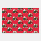 Kerstbulledogs in Sweaters Inpakpapier Vel (Voorkant)