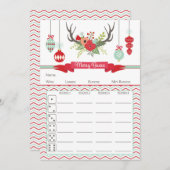 kerstBunco-Kaart - Deer Antlers (Voorkant / Achterkant)