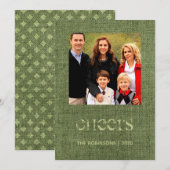 Kerstbundelfamilie foto feestdagenkaart (Voorkant / Achterkant)