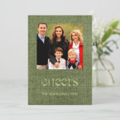 Kerstbundelfamilie foto feestdagenkaart (Staand voorkant)