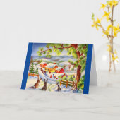 Kerstbunnies die kerstmis bekijken kaart (Gele Bloem)