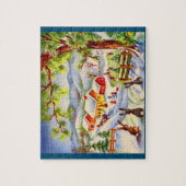 Kerstbunnies die kerstmis bekijken legpuzzel (Verticaal)