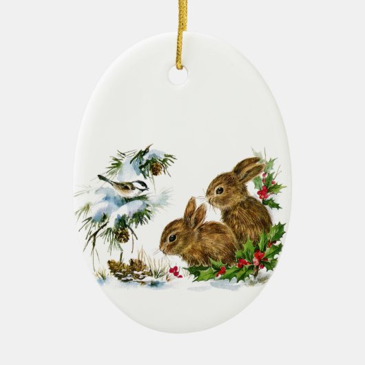 kerstBunnies Keramisch Ornament (Voorkant)