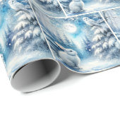 Kerstbunny en sneeuwuil cadeaupapier (Rol Hoek)