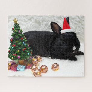 KerstBunny Rabbit in een kersthat Legpuzzel