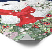 kerstbunny Rabbits Cute Holiday Art Festive Poster (Hoek)