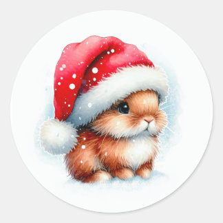 KerstBunny Ronde Sticker