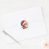 KerstBunny Ronde Sticker (Envelop)