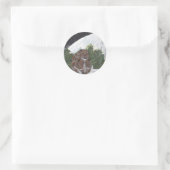 KerstBunny Ronde Sticker (Tas)