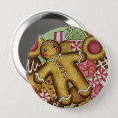 kerstButton Ronde Button 4,0 Cm (Voorkant /achterkant)