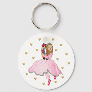 kerstButton sleutelhanger Lt Brwn Hair Nutkraker