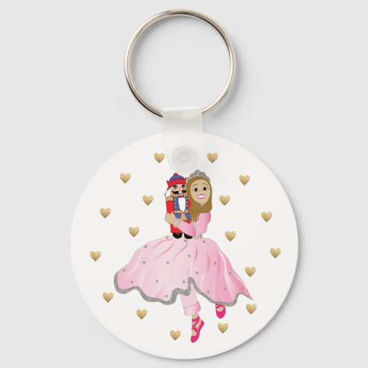kerstButton sleutelhanger Lt Brwn Hair Nutkraker (Voorkant)
