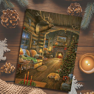 kerstcabine feestdagenkaart