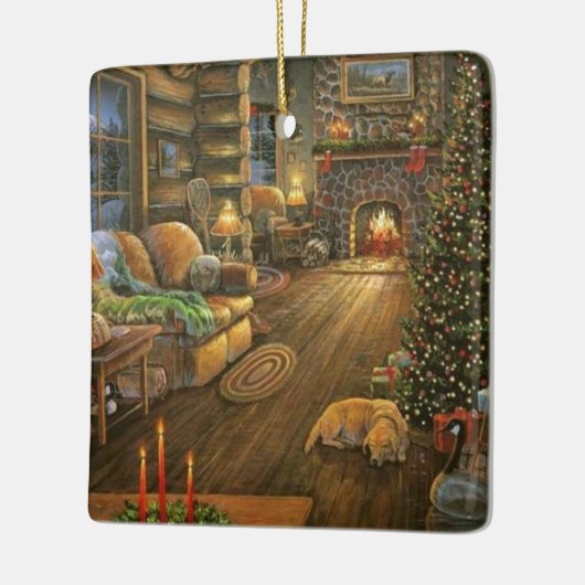  kerstcabine keramisch ornament (Links)