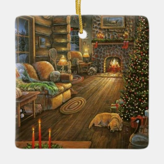  kerstcabine keramisch ornament (Voorkant)