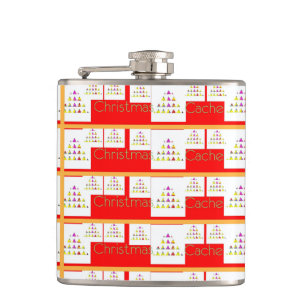 Kerstcache Vinyl verpakte kolf Heupfles