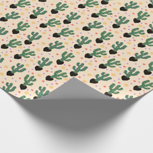 Kerstcactus Cadeaupapier (Hoek)