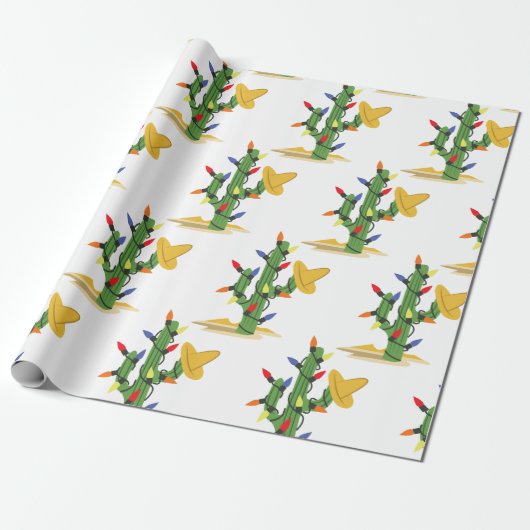 Kerstcactus Cadeaupapier (Uitgerold)