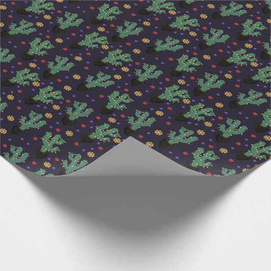 Kerstcactus Cadeaupapier (Hoek)