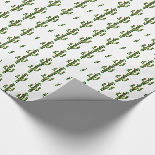 Kerstcactus Cadeaupapier (Hoek)