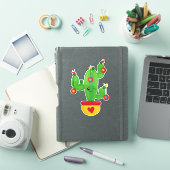 Kerstcactus, Cutcactus, kerstversieringen Sticker (iPad Cover)