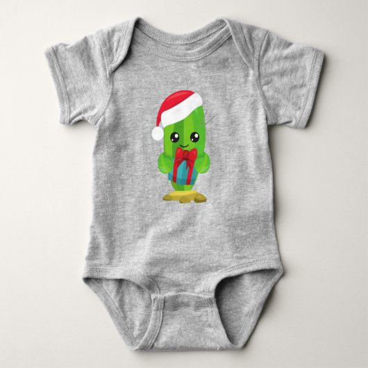 Kerstcactus, Cute Cactus, Santa Hat, Gifts Romper (Voorkant)
