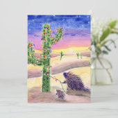 Kerstcactus Feestdagenkaart (Staand voorkant)