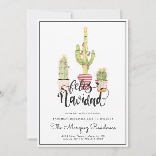 Kerstcactus Feliz Navidad Feest Uitnodiging
