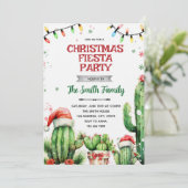 Kerstcactus Fiesta uitnodiging (Staand voorkant)