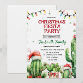 Kerstcactus Fiesta uitnodiging (Voorkant / Achterkant)