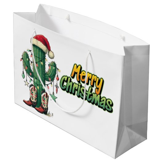 Kerstcactus Groot Cadeauzakje (Achterkant Gekanteld)