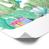 Kerstcactus Holiday Southwest Western Poster (Hoek)