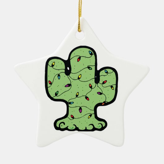 kerstcactus keramisch ornament (Voorkant)