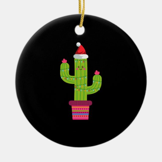Kerstcactus Keramisch Ornament (Voorkant)
