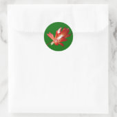 Kerstcactus Kerst-kerstserie Ronde Sticker (Tas)