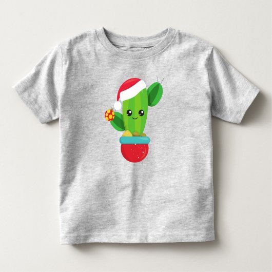 Kerstcactus, kerstkerstkerstkerstboomschildering kinder shirts (Voorkant)