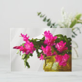 Kerstcactus Kruitfotografie Kaart (Staand voorkant)