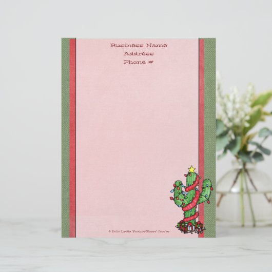 Kerstcactus Letterhead (Staand voorkant)