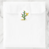 Kerstcactus Ronde Sticker (Tas)
