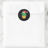 Kerstcactus Succulent Ronde Sticker (Tas)