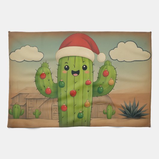 Kerstcactus Theedoek (Horizontaal)
