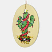 kerstcactus-versiering keramisch ornament (Links)