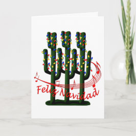 Kerstcactus - Wenskaart Feliz Navidad Feestdagen Kaart