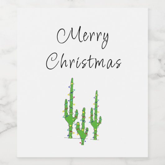 Kerstcactus - zuidwesten wijn etiket (Enkel label)