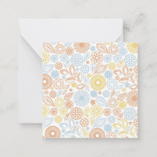 Kerstcadeau Abstracte Bloemen Op Wit Notitiekaartje